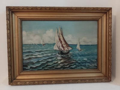 Ulei pe p&amp;acirc;nză o lucrare foarte veche foto