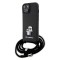 Husa pentru iPhone 15 Plus / iPhone 14 Plus - Karl Lagerfeld Saffiano Crossbody (KLHCP15MSAKCPSK) - Metal Pin Karl&amp;Choupette