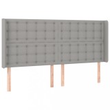 Cumpara ieftin Tablie de pat cu aripioare gri deschis 183x16x118/128 cm textil