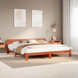 VidaXL Cadru de pat fără saltea, maro ceruit 200x200 cm lemn masiv pin