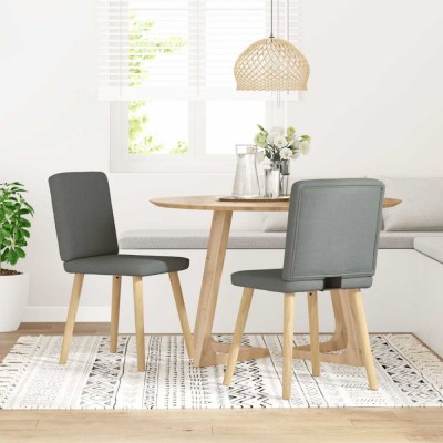 Gossi scaune de sufragerie, 2 buc., gri inchis, material textil foto