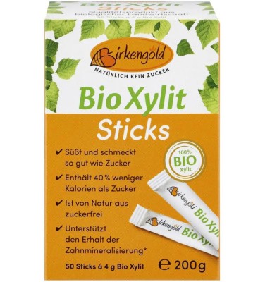 Indulcitor 100% Xylitol Eco 200 grame 50 pliculete a 4 grame Birkengold foto