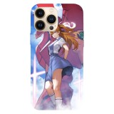 Husa compatibila cu Apple iPhone 15 model EVA Unit 02 Asuka Evangelion, Silicon, TPU, Viceversa, Transparent, Carcasa