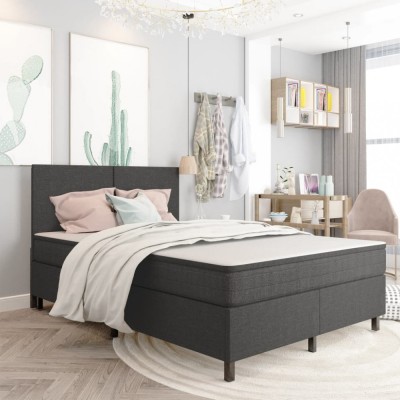 vidaXL Cadru pat continental, gri, 180x200 cm, material textil 287466 foto