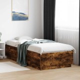VidaXL Cadru de pat, stejar fumuriu, 100x200 cm, lemn prelucrat