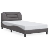 Cumpara ieftin Cadru de pat fara saltea, Hvar, gri, 100x200 cm, piele ecologica