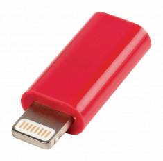 Adaptor USB lightning tata micro USB mama, rosu foto