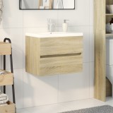vidaXL Set mobilier de baie, 2 piese, ceramică și lemn prelucrat 3307662