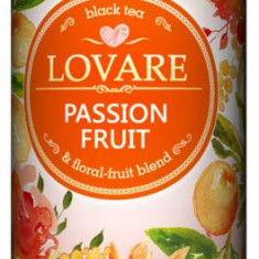 Tub de ceai Lovaré - Passion Fruit: Amestec de ceai negru, plante și fructe 80 g
