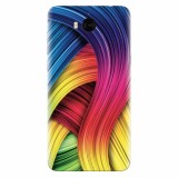 Husa silicon pentru Huawei Y6 2017, Curly Colorful Rainbow Lines Illustration