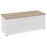 HOMCOM Bancă multifuncțională din lemn pentru dormitor și hol, alb, 100x40x40 cm | Aosom Romania
