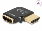 Adaptor HDMI 8K60Hz T-M unghi 90 grade stanga metalic, Delock 60018