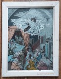 Pictura pe sticla - Marinela Caluseru &ndash; Nasterea Fecioarei (1995), scena religioasa, 43 &times; 33 cm