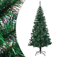vidaXL Brad de Crăciun artificial cu v&acirc;rfuri irizate verde 210 cm PVC