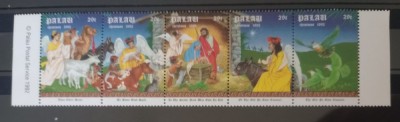 Palau 1992 Crăciun, &amp;icirc;ngeri religie serie 5v nestampilata foto