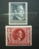 Lot 2 Timbre Vechi WW2 Germania al Treilea Reich 1941-1943 - Hitler Nestampilate, Aniversare 1943 -A228