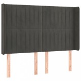 Cumpara ieftin Tablie de pat cu aripioare gri inchis 147x16x118/128 cm catifea