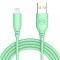 Cablu silicon Tellur USB to Lightning, 3A, 1m, verde