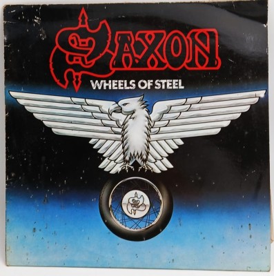 Saxon &amp;lrm;&amp;ndash; Wheels Of Steel NM / VG vinil LP disc rock heavy metal Carrere Franta 1980 foto