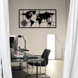 Cumpara ieftin Tablou metalic World Negru 121x60 cm