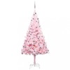 VidaXL Brad Crăciun pre-iluminat cu set globuri, roz, 210 cm, PVC