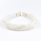 Bentita de par alba cu perle decorative