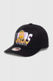 Mitchell&amp;Ness șapcă din amestec de l&acirc;nă NBA LOS ANGELES LAKERS culoarea negru, cu imprimeu