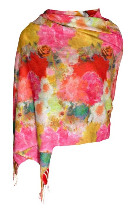 Fular casmir dama F, Dacali, roz, 180 x 70 cm