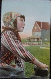 Carte Postala, Tanara din Marken, sat in Olanda, perioada interbelica