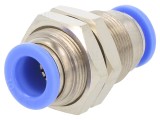 Conector Racord Push-In Simplu PNEUMAT BLUELINE M20x1 pentru Aer Comprimat, 10mm Cablu, PBT/Alama