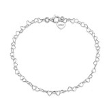 Cumpara ieftin Bratara de glezna argint 925, JW523, model inimioare, placata cu rodiu, DELIS
