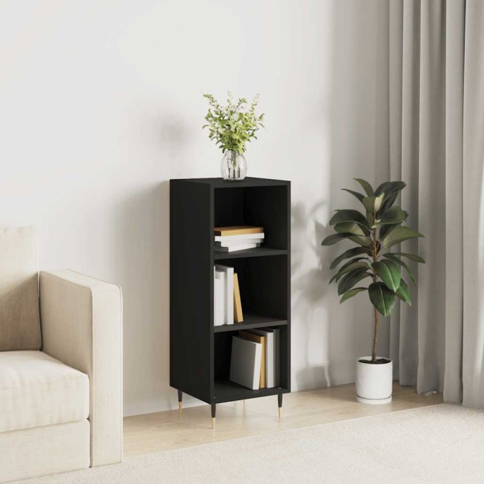 vidaXL Servantă, negru, 34,5x32,5x90 cm, lemn compozit