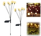 Lampa solara LED Alb Cald, 6 bulbi, decoratiune gradina​, Efect de lumina licurici, IPF