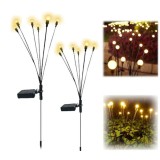Lampa solara LED Alb Cald, 6 bulbi, decoratiune gradina​, Efect de lumina licurici