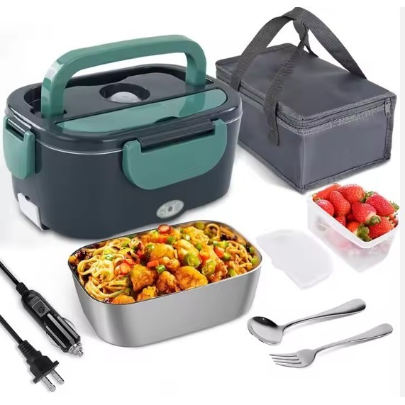 Caserola electrica pentru incalzirea hranei, Capacitate 1,5 L Gri, Inox, Silicon