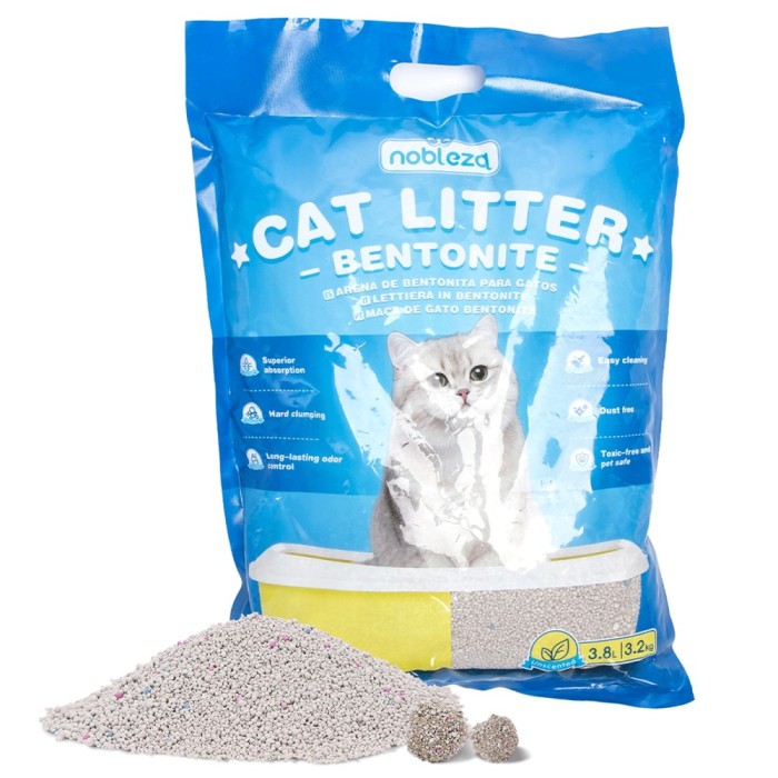 Litieră cu bentonită pentru pisici 3,2 kg 3,8 l
