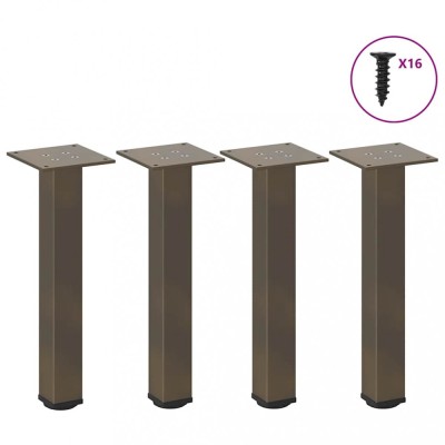 vidaXL Picioare pentru masă de cafea, 4 buc., oțel natural, 42-44 cm 4012455 foto