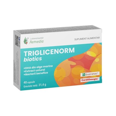 Triglicenorm Biotics 40 capsule Laboratoarele Remedia foto