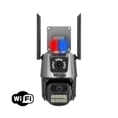 Camera de supraveghere WIFI 4K, 8MP, 2 lentile, Control din aplicatie, Urmarire automata, Rezistenta la apa IP66