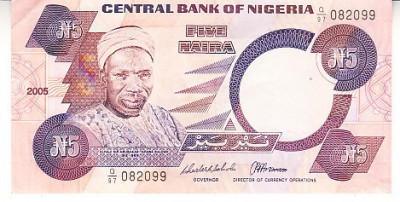 M1 - Bancnota foarte veche - Nigeria - 5 naira - 2005 foto