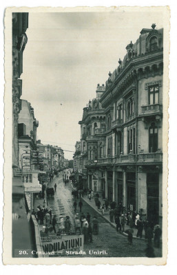 387 - CRAIOVA, Unirii street, Romania - old postcard, real Photo - unused foto