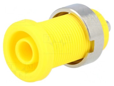 Soclu Banană 4mm 25A Galbenă Nichelată cu Izolație foto