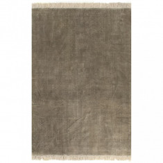 Covor Kilim, gri taupe, 120 x 180 cm, bumbac