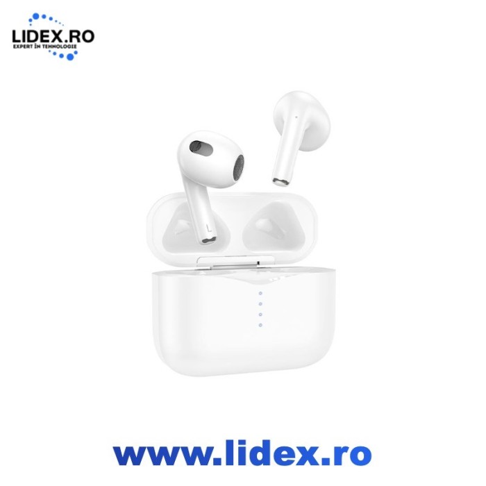 Casti Wireless Hoco EW09 Studious, TWS, Microfon, Bluetooth 5.1, Alb