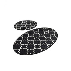 Set 2 Covorase baie Kupa, 60 x 100 cm, 50 x 60 cm, Antiderapant, Negru