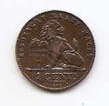 Belgia 1 Centime 1887 - Leopold II (Dutch text) Cupru, 16.5 mm KM-34.1 (3)