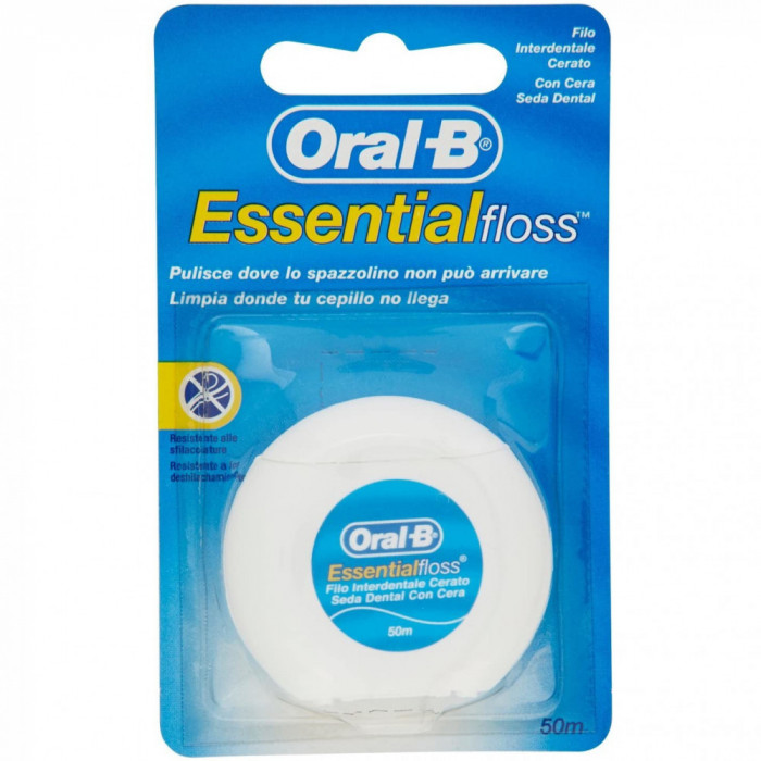 Ata dentara cerata Oral-B Essential, 50 m, aroma de menta