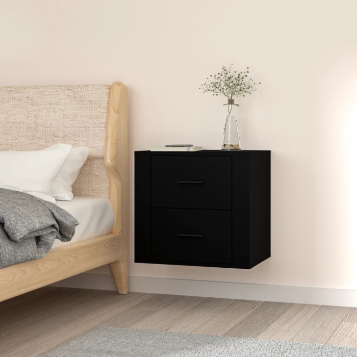 vidaXL Noptiere de perete, negru, 50x36x47 cm 816857