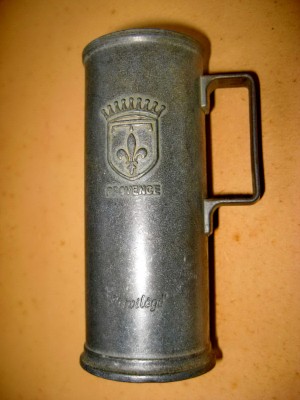 B631-Pahar mic decorativ Provence Privilege Franta staniu. foto