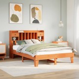 VidaXL Cadru de pat fără saltea, maro ceruit 140x200 cm lemn masiv pin